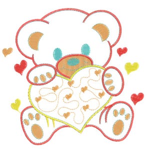 Cute Teddy Bear Embroidery Design – Baby Bear Embroidery Pattern – Teddy Bear Embroidery Files for Embroidery Machine