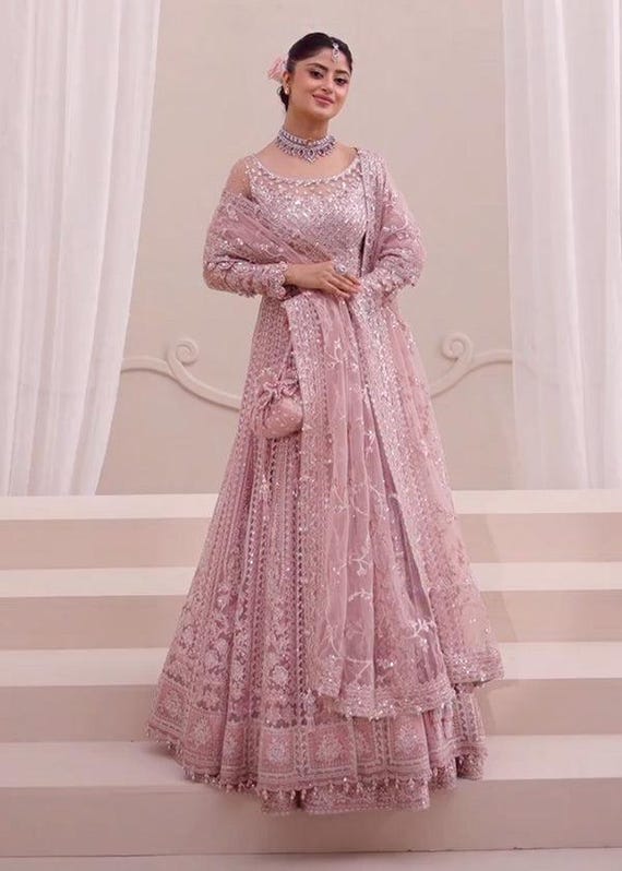 pink maxi dress pakistani Bridal Lehenga with Pink Maxi Dress Pakistani Online 2021 SMALL