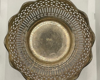 Vintage Ornate Pierced Silver Bowl