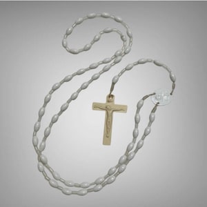 Vintage White Plastic Rosary