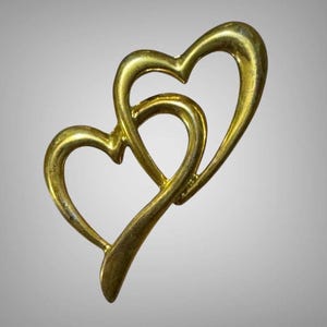 Vintage Double Hearts Brooch