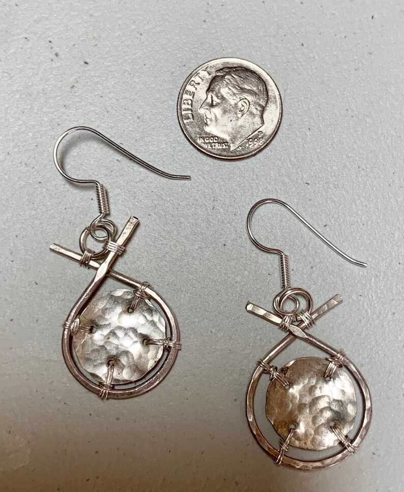 Fine silver framed earrings