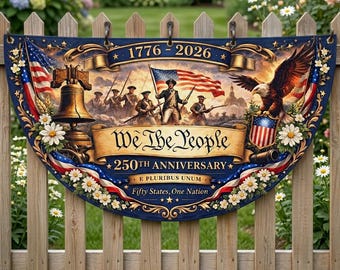USA 250th Anniversary Fan Flag, We The People Yard Banner, Descendant of a Patriot, 1776-2026 Patriotic Decor, July 4th Independence Day