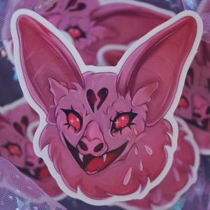 Pink Heartbreak Bat | Glossy Sticker
