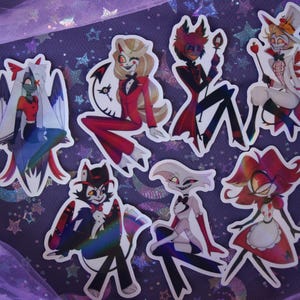 Hazbin Hotel Characters | Rainbow Holographic Stickers