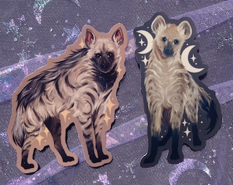 Moon & Stars Hyenas | Glossy Waterproof Stickers