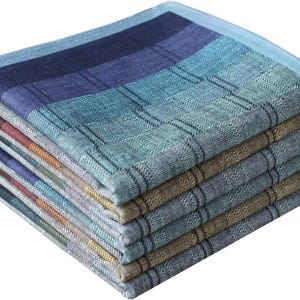 Mens Luxury 100% Cotton Handkerchiefs Plaid Pack