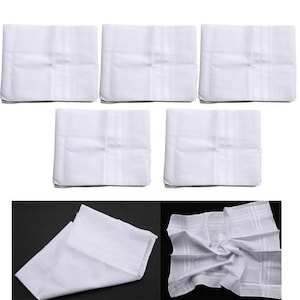 5x Handkerchiefs 100% Cotton Classic Hankies Large Men Hankerchief Hanky Pocket