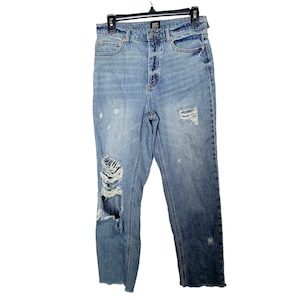 Urban Outfitters BDG Jeans Grunge Distressed Y2K Baggy Raw Hem Womans Sz 28 image 1