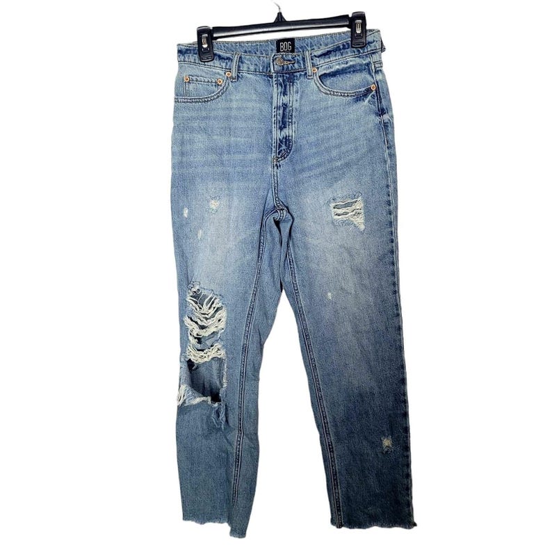 Urban Outfitters BDG Jeans Grunge Distressed Y2K Baggy Raw Hem Womans Sz 28 image 1