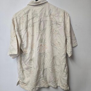 Pathfinder Mens Cream Tropical Embroidered Short Sleeve Button Down Shirt 3741 画像 3