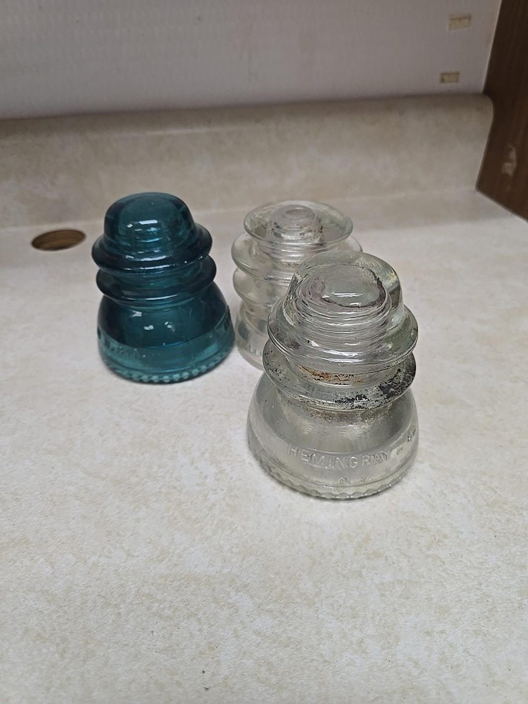 Hemingray 56 Vintage Hemingray Glass Insulators Lot 42 Aqua 56 Clear Antique ...