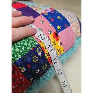 Multicolor Owl Pattern Patchwork Latch Hook Granny Square Throw Pillow 13"x13" bild 4