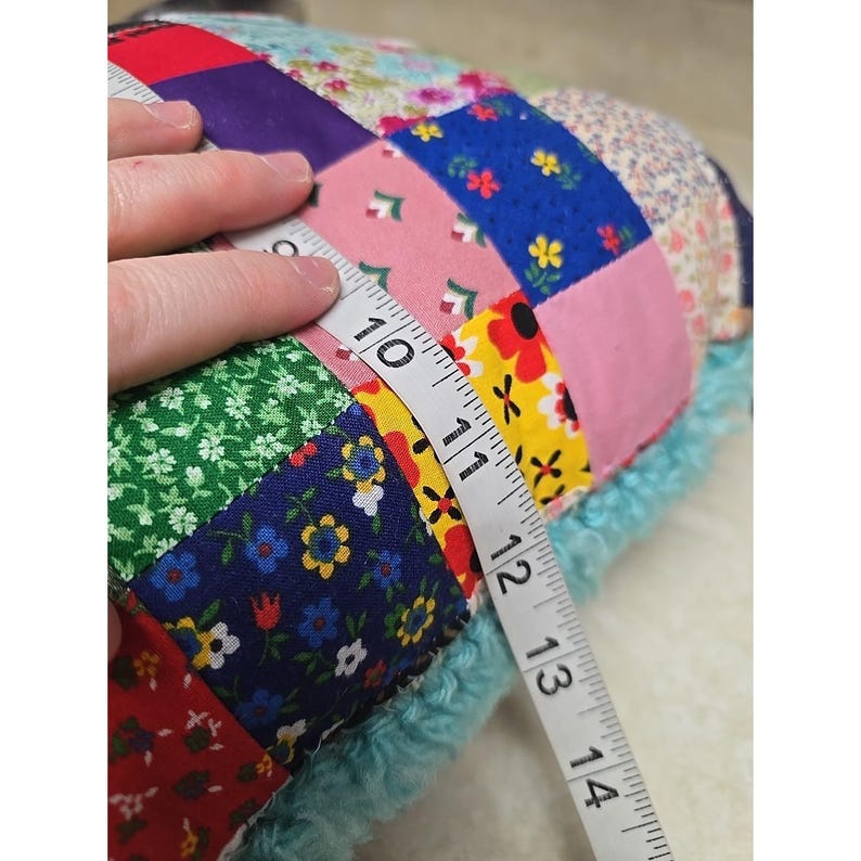 Multicolor Owl Pattern Patchwork Latch Hook Granny Square Throw Pillow 13"x13" bild 4