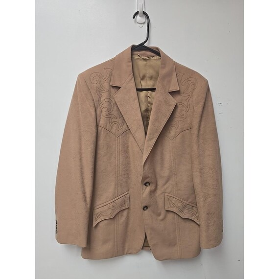 Vtg Phoenix Western Apparel by Grais Tan Suede Western Blazer Men's Size 40
