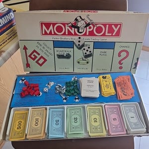 Vintage Parker Brothers Monopoly Real Estate Trading Board Game - Complete