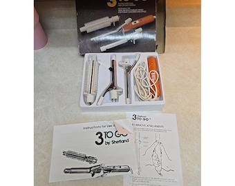 Vtg Shetland 3 To Go Professional Hair Styling System Curling Iron Model 975