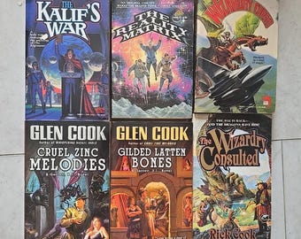 Lot de 6 livres de science-fiction fantastiques vintage John Dalmas & Glen Cook