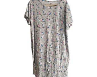 Secret Treasures Gray Owl Print Sleepwear Sleepshirt Womans Plus Size 2X-3X