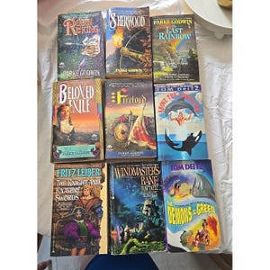 Lot of 9 Tom Deitz, Parke Godwin & Fritz Leiber Fiction Fantasy Paperback Books