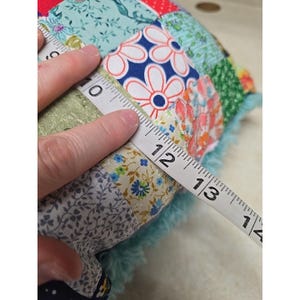 Multicolor Owl Pattern Patchwork Latch Hook Granny Square Throw Pillow 13"x13" bild 5