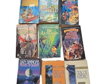 Lot of 9 Vintage Mixed Authors Fantasy Science Fiction Paperback Novel Books