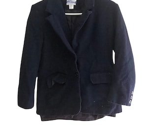 Pendleton Classic Navy Blue 100% Virgin Wool Blazer Jacket Size 12 Project Piece
