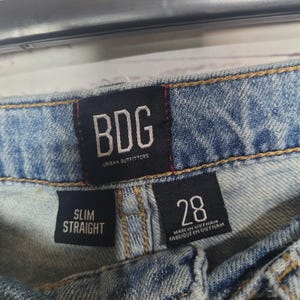 Urban Outfitters BDG Jeans Grunge Distressed Y2K Baggy Raw Hem Womans Sz 28 image 5