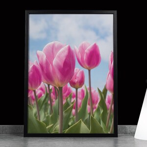 Pink Tulips - Printable Wall Art Floral Print Wall Art Botanical Wall Decor Vintage Wall Paintings Home Decor Digital Downloads