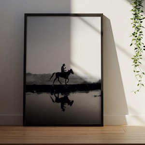 Cowboy and Horse Photography Print: Western Ranch Decor, Trendy Girly Wall Art (Digital Download)