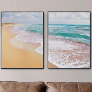 Ocean Photography Print Set: Minimalist Beach Wall Art (Digital Download, Set of 2)