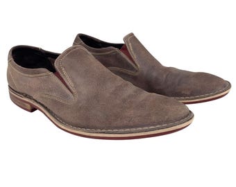 Mocassini vintage Cole Haan da uomo in pelle marrone stile veneziano, modello slip-on, anno 2000, taglia 11 M.