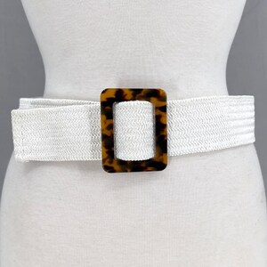 Vintage Genuine Black Tortoiseshell Boho 70’s Resin Buckle w/ Woven Raffia Strap Vintage Tortoise Shell Belt - Etsy main image 2
