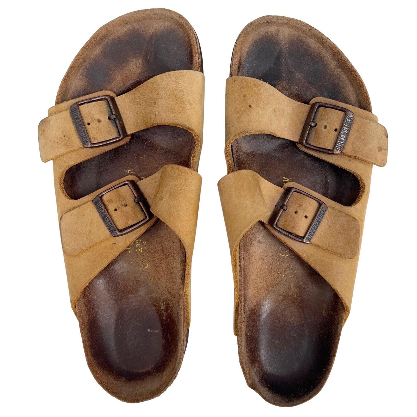 Vintage 1990s Birkenstock Tatami Tan Nubuck Leather Sandals Shoes 10 Gorpcore Vintage Unisex Birkenstocks Tatami Top Straps Buckle Chunky  main image 3