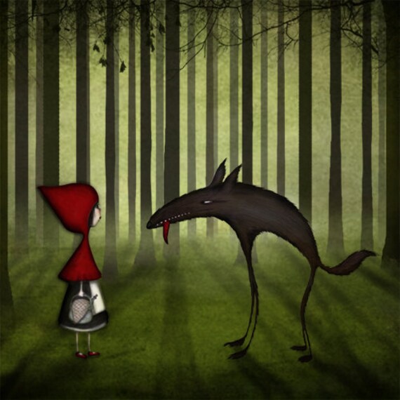 Little Red Riding Hood Art Print 3 Different Sizes Etsy
