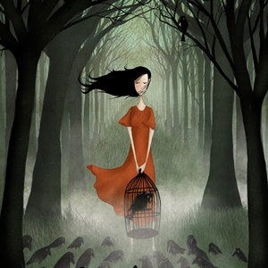 The raven girl - Art print (3 different sizes)