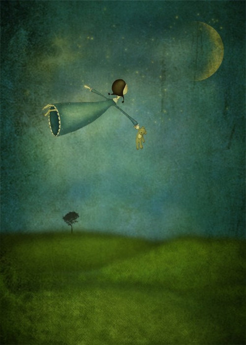 Fly me to the moon Art print 3 different sizes image 1