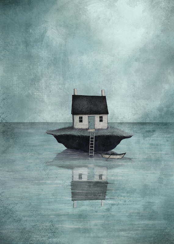 Lonely Island Art Print 3 Different Sizes Etsy