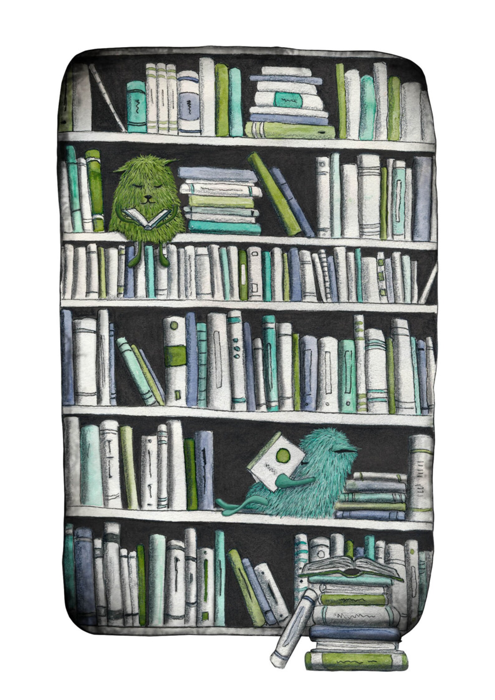 In the Bookshelf Art Print 3 Different Sizes Etsy