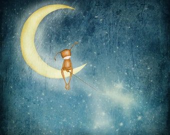 Fishing for stars -  Art print (3 different sizes)