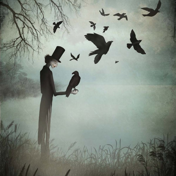 The magician and his crows - Art print (3 different sizes)