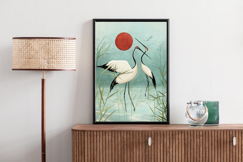 Cranes Artprint 3 different sizes image 2