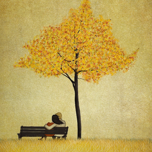 Under the cherry tree - Autumn - Art print (3 different sizes)