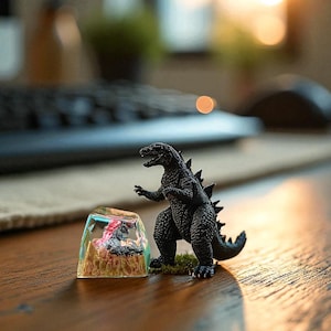 Godzilla Resin Artisan Keycap – Handmade Mechanical Keyboard Keycap, Unique Monster Design, Custom Gift for Gamers & Collectors