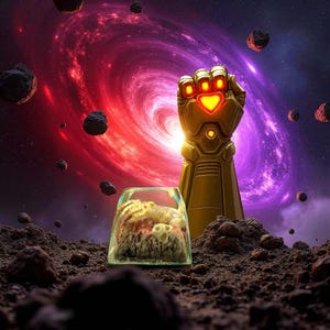 Thanos Gauntlet Handmade Resin Keycaps – Handmade Mechanical Keycaps with Infinity Stones, Unique Gifts for Gamers and Collectors