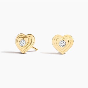 Herz Ohrstecker Sterling Silber 925 Ohrstecker, Gold Ohrstecker, Alltag Ohrringe, Geschenk für sie, Ohrringe für Frauen, 18k Vermeil Gold, kleine Herz Ohrstecker