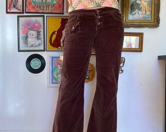 Vintage y2k low rise flared corduroy pants