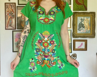 Vintage embroidered floral dress