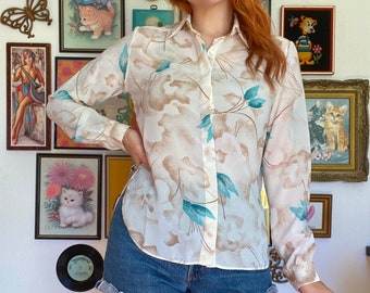 Vintage 70’s dead stock Campus Casuals polyester blouse