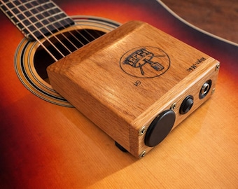 Oak Stomp Box Bass Drum Effect Pedal, Onboard Mic Booster, Guitarist Busker Gear